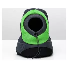 Рюкзак для переноски животных с креплением на талию, 31 х 15 х 39 см, зеленый