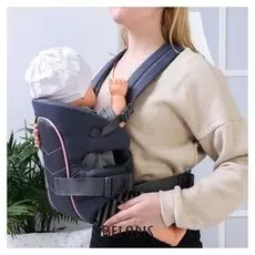 Рюкзак-кенгуру, цвет синий, фиолетовая оконтовка