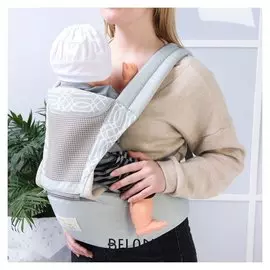 Рюкзак-кенгуру/хипсит "Абстракция", цвет серый