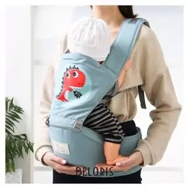 Рюкзак-кенгуру/хипсит "Животные", цвет голубой