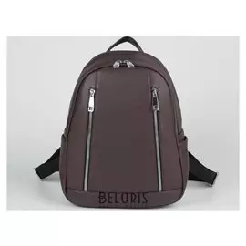 Рюкзак L-2016, 25*11*34, отд на молнии, 3 н/карман, 2 бок кармана, коричневый