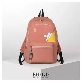 Рюкзак молодёжный, 2 отдела на молниях, 2 наружных кармана, 2 боковых кармана, цвет пудра