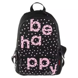 Рюкзак молодёжный Bruno Visconti 40 х 30 х 17 см, Be Happy, чёрный
