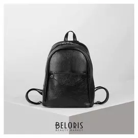 Рюкзак молодёжный, отдел на молнии, 2 наружных кармана, цвет чёрный