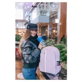 Рюкзак молодёжный, отдел на молнии, 3 наружных кармана, цвет сиреневый