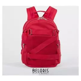 Рюкзак молодёжный, отдел на молнии, 5 наружных карманов, цвет красный