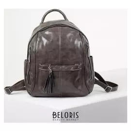 Рюкзак молодёжный, отдел на молнии, 6 наружных карманов, цвет хаки