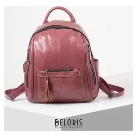 Рюкзак молодёжный, отдел на молнии, 6 наружных карманов, цвет розовый