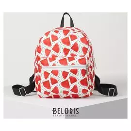 Рюкзак молодёжный, отдел на молнии, наружный карман, 2 боковых кармана, цвет белый/красный