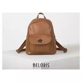 Рюкзак молодёжный, отдел на молнии, наружный карман, цвет коричневый