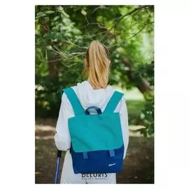 Рюкзак молодёжный, отдел на молнии, с косметичкой, цвет бирюзовый/синий