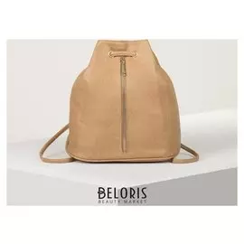 Рюкзак молодёжный, отдел на шнурке, наружный карман, цвет бежевый