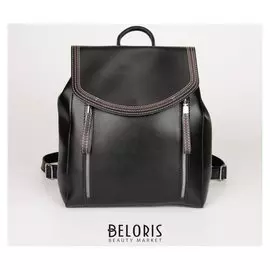 Рюкзак, отдел на клапане, цвет чёрный