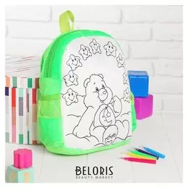 Рюкзак с рисунком под роспись «Мишка» + фломастеры 5 цветов