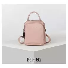 Рюкзак сумка L-892018, 19*11*22, 2 отд на молниях, 2 н/кармана, стропа, розовый