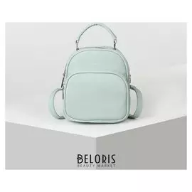 Рюкзак сумка L-892019, 19*11*22, отд на молнии, 2 н/кармана, стропа, мятный