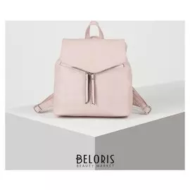 Рюкзак-сумка, отдел на молнии, 2 наружных кармана, цвет пудра