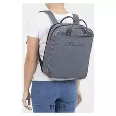 Рюкзак-сумка, отдел на молнии, с увеличением, наружный карман, цвет серый