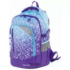 Рюкзак TIGER FAMILY, с ортопедической спинкой, молодежный, фиолетовый, 43х33х23 см