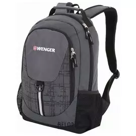 Рюкзак WENGER универсальный, серо-черный, светоотражающие элементы, 20 л, 32х14х45 см