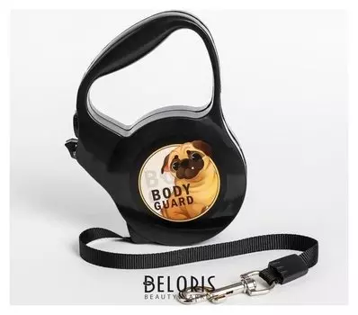 Рулетка "Body Guard", 3 м, вес животного до 18 кг, черная