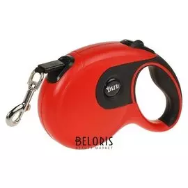 Рулетка Diil, 8 м, до 50 кг, лента, прорезиненная ручка, красная с черным