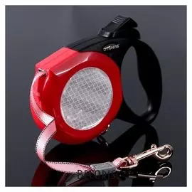 Рулетка Dogness Elegance Range, лента 3 м, до 12 кг, светоотражающий корпус, красно-черная