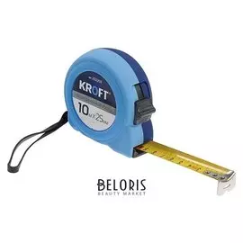 Рулетка Kroft 202203, 10 м х 25 мм, прорезиненная, с фиксатором