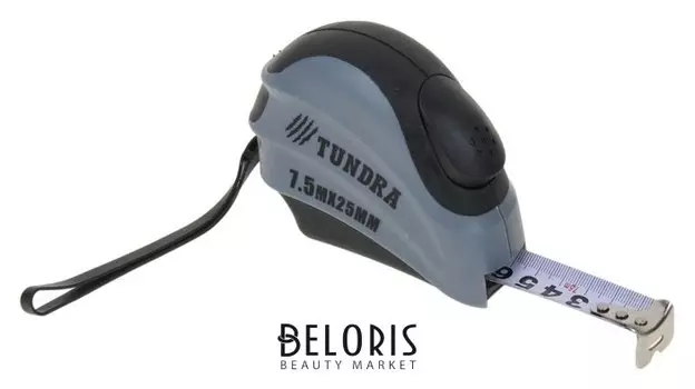 Рулетка Tundra, двухкомпонентный корпус, автостоп, 7.5 м х 25 мм