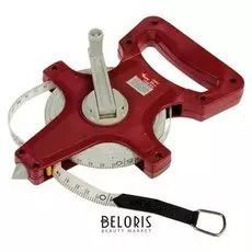 Рулетка землемерная "Курс", фибергласовая лента, 20 м, красный открытый корпус