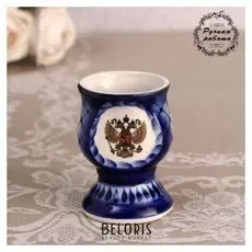 Рюмка "Подарочная", с гербом, гжель, 7,5х5 см
