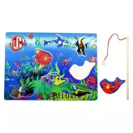 Рыбалка "Тихий океан", 8 элементов + 1 удочка, оборот рыбок без рисунка