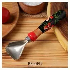 Рыбочистка с деревянной ручкой, художественная роспись