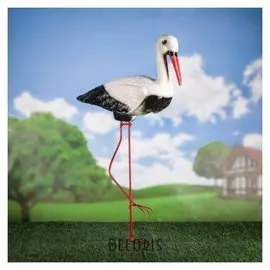 Садовая фигура "Аист", белый цвет, 85 см