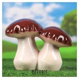 Садовая фигура "Боровик двойной", коричневый цвет, 20 см