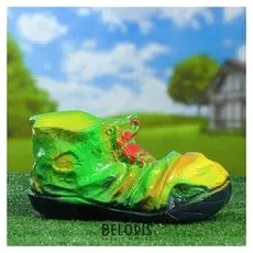 Садовая фигура "Ботинок", зелёная, 14 см