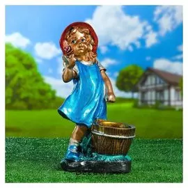 Садовая фигура бронза "Девочка помощница"