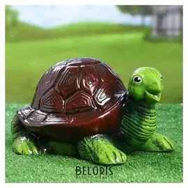 Садовая фигура "Черепаха", зелёно-коричневый цвет, 16,5 см