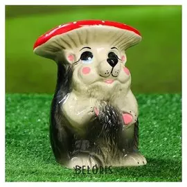 Садовая фигура "Ежик под грибом", разноцветный, 17 см