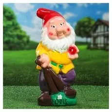 Садовая фигура "Гном с ножницами", разноцветная, 37 см