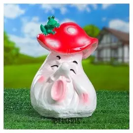 Садовая фигура "Гриб зевающий", разноцветный, 26 см