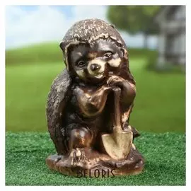 Садовая фигура "Ёж с лопатой" под шамот