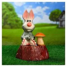 Садовая фигура "Косой на пне", 37 см