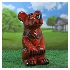 Садовая фигура "Медведь", глянец, коричневая, 39 см