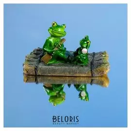 Садовая фигура плавающая "Лягушки на плоту" 18*11*10 см