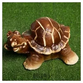 Садовая фигура "Счастливая черепаха", коричневый цвет, 16 см
