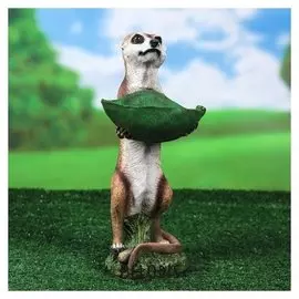 Садовая фигура "Сурикат с листочком"