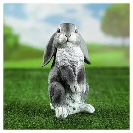Садовая фигура "Зайчик на задних лапках" серый 21 см