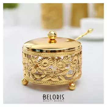 Сахарница «Букет», с ложкой, 10×10 см