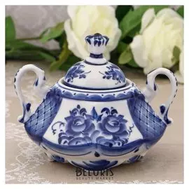 Сахарница «Кофейная», гжель